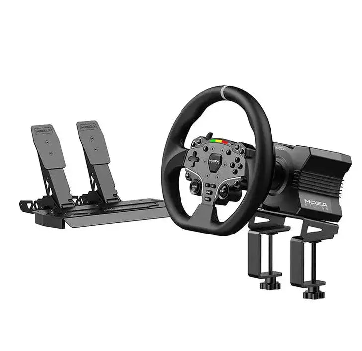 MOZA Racing R5 Direct Drive Simulator Bundle with wheelbase, steering wheel and pedals