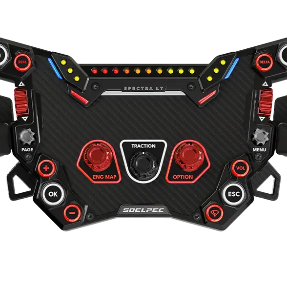 SOELPEC Spectra LT Lava screenless RGB sim racing steering wheel