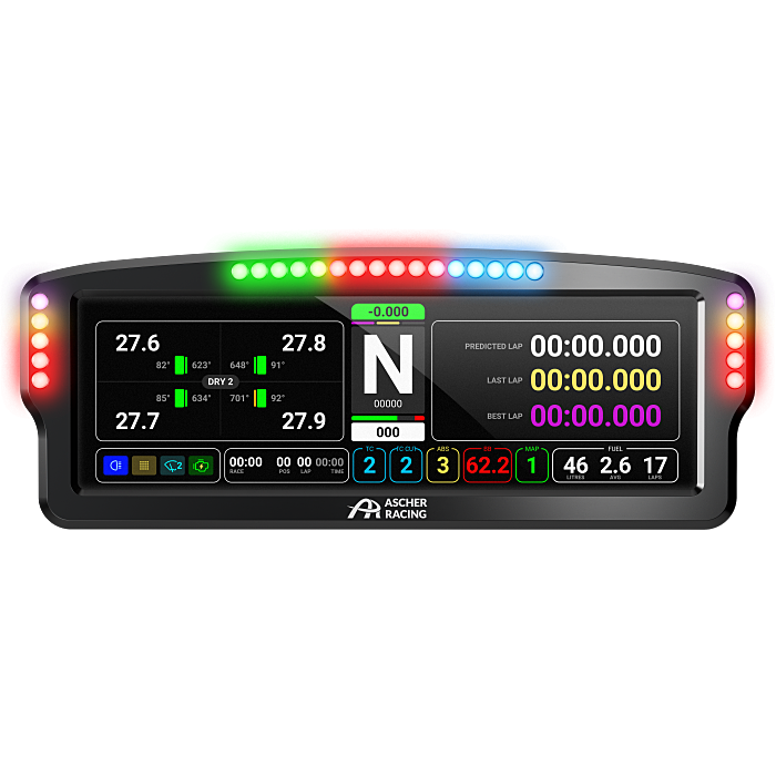 Ascher Racing 8" Dashboard Ascher Racing Ascher Racing Data Display (DDU)  Sim Race Webshop B.V.