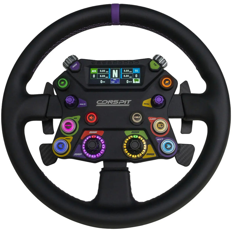 Conspit 310 Apex Wheel – ARGB, 2.99" Display, Dual Paddles (310 mm) Conspit Conspit Steering Wheel  Sim Race Webshop B.V.