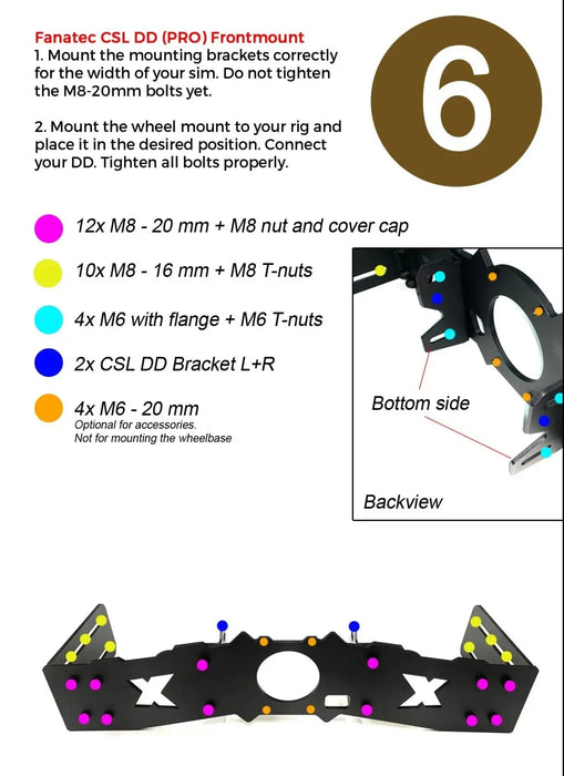 Fanatec CSL DD PRO / CS DD - Side - to - front Mount - 580 - 600 mm