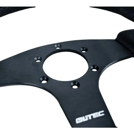 LTEC BAS ECO Volante in pelle scamosciata 330 mm - Volante piatto a 3 razze da corsa