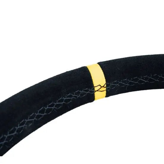 LTEC BAS ECO Volante in pelle scamosciata 330 mm - Volante piatto a 3 razze da corsa