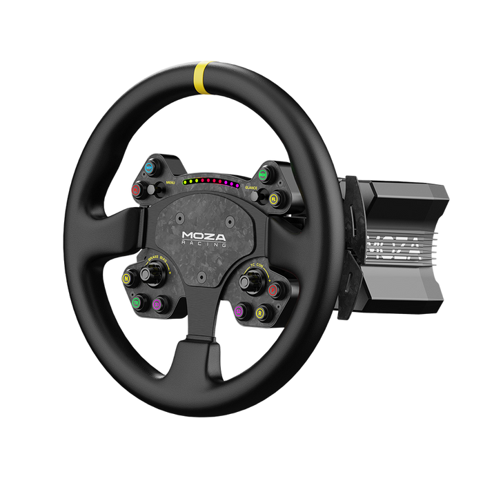 Moza Racing R9 Direct Drive Wheel Base - V2 + RS V2 Steering Wheel Leather - Bundle