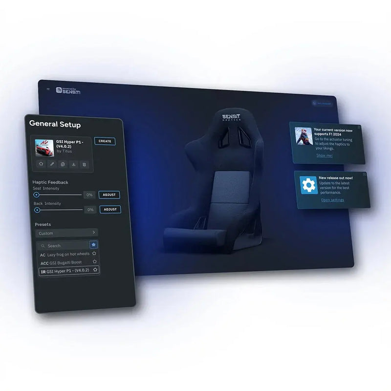 Sensit Haptics - MTC-P Extreme 2 - Seat Haptics Insert Sensit Haptics Sensit Haptics Haptic Feedback  Sim Race Webshop B.V.