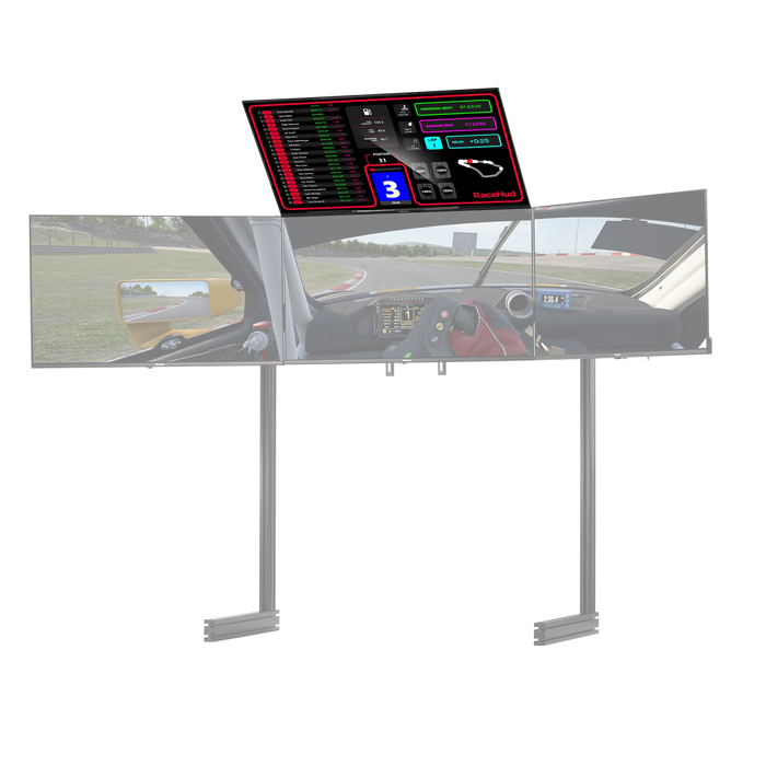 Next Level Racing - Elite Free Standing Quad Monitor - Black Edition - Add-On - mounted on tripple stand