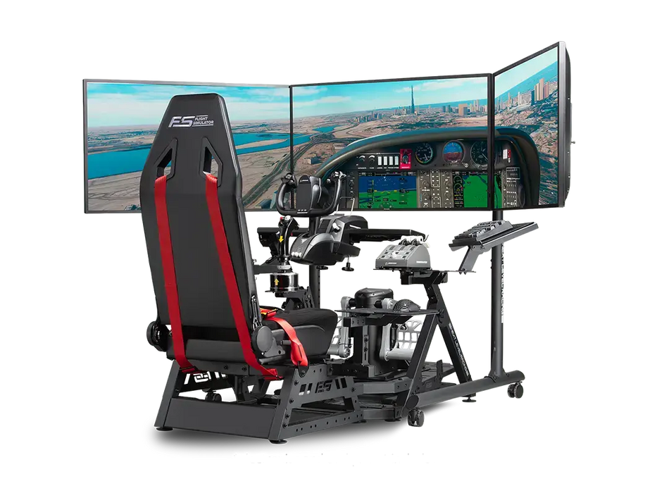 Next Level Racing® Round Tube Freestanding Triple Monitor Stand (Up to 3 x 43”)
