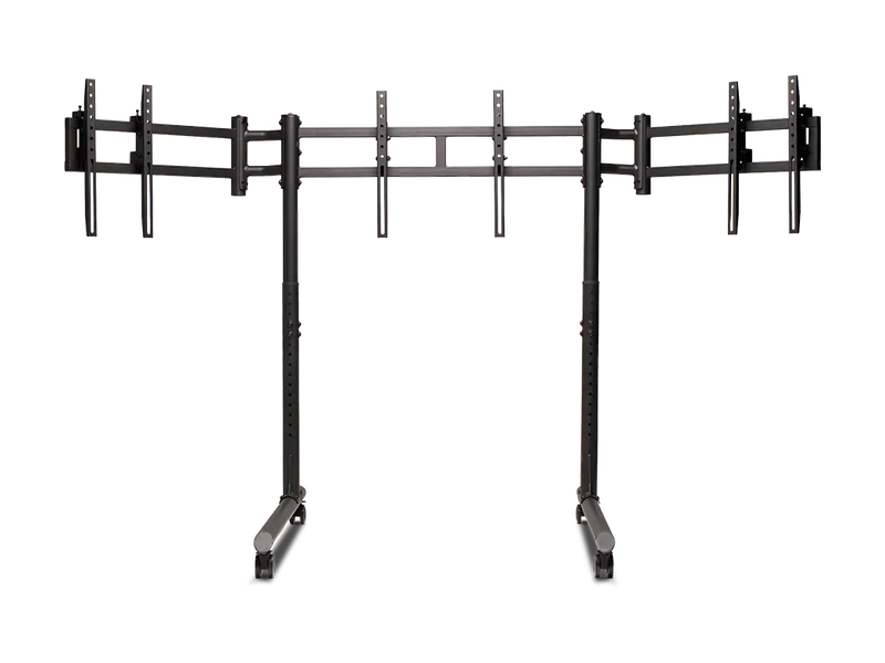 Next Level Racing® Round Tube Freestanding Triple Monitor Stand (Up to 3 x 43”) - Sim Race Webshop B.V. Monitor Stand  Next Level Racing