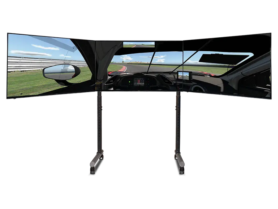 Next Level Racing® Round Tube Freestanding Triple Monitor Stand (Up to 3 x 43”)