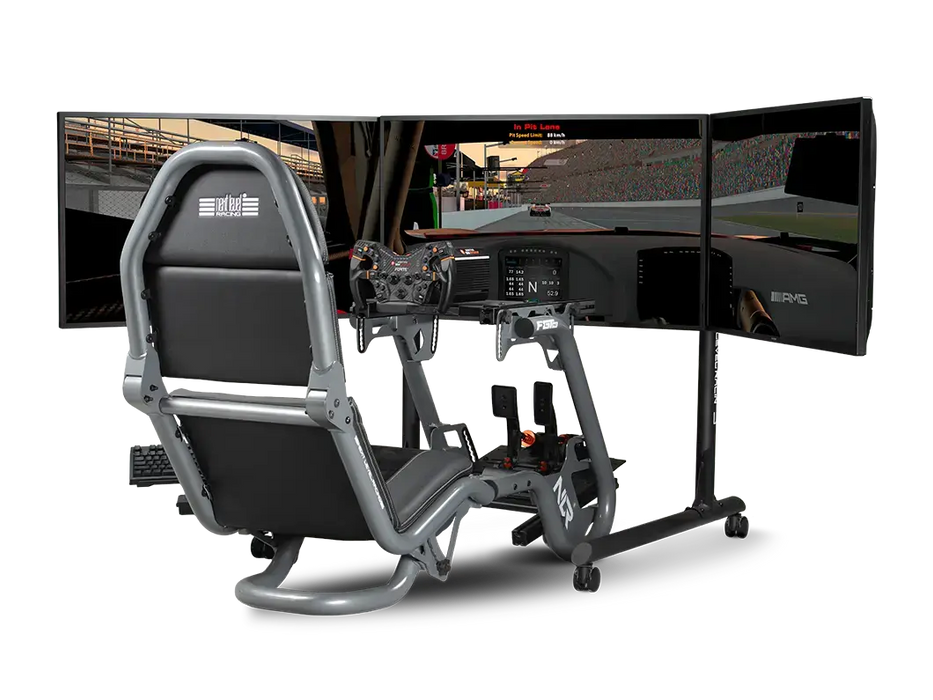 Next Level Racing® Round Tube Freestanding Triple Monitor Stand (Up to 3 x 43”)