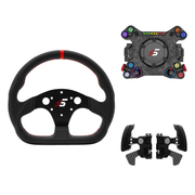 Simagic NEO X HUB bundle with P-325DL(K) wheel rim and S410 dual-clutch paddle shifter module