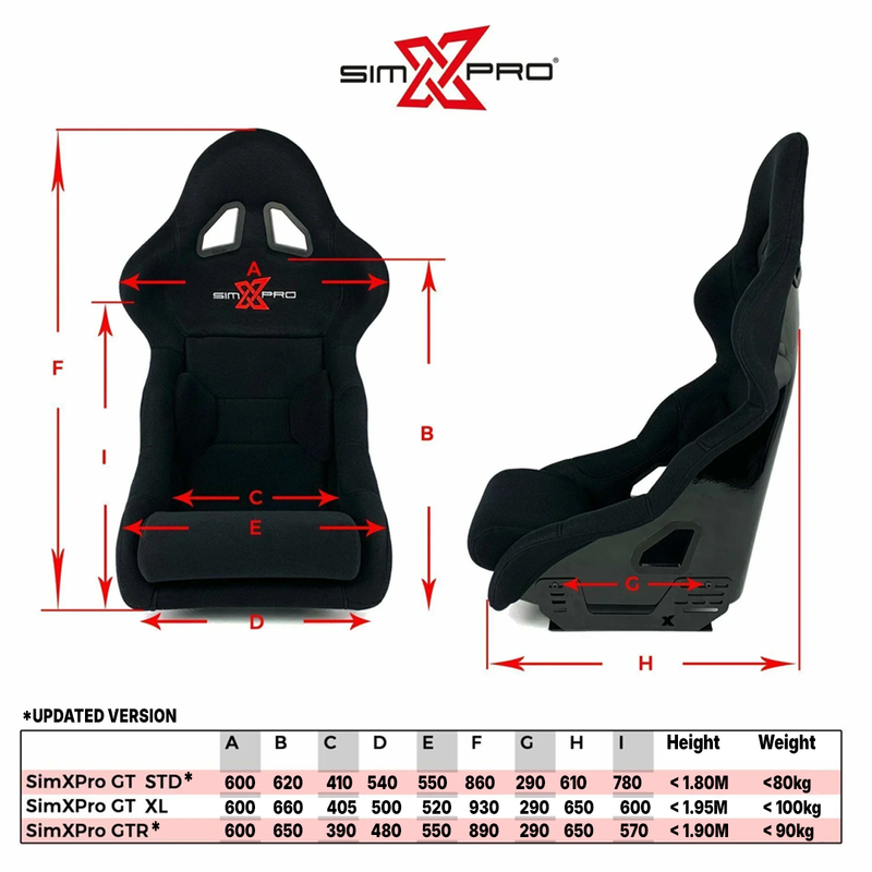 SimXPro GT Sim Racing Seat SimXPro SimXPro Bucket seat  Sim Race Webshop B.V.