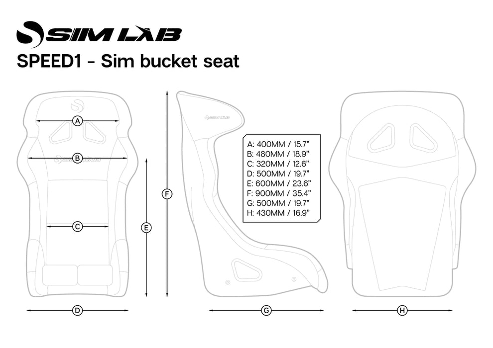 Sim-Lab Speed 1 Sim Racing Bucket Seat