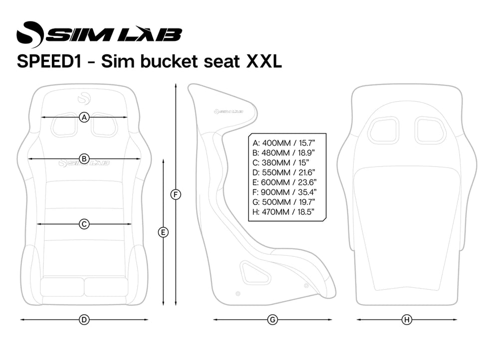 Sim-Lab Speed 1 Sim Racing Bucket Seat