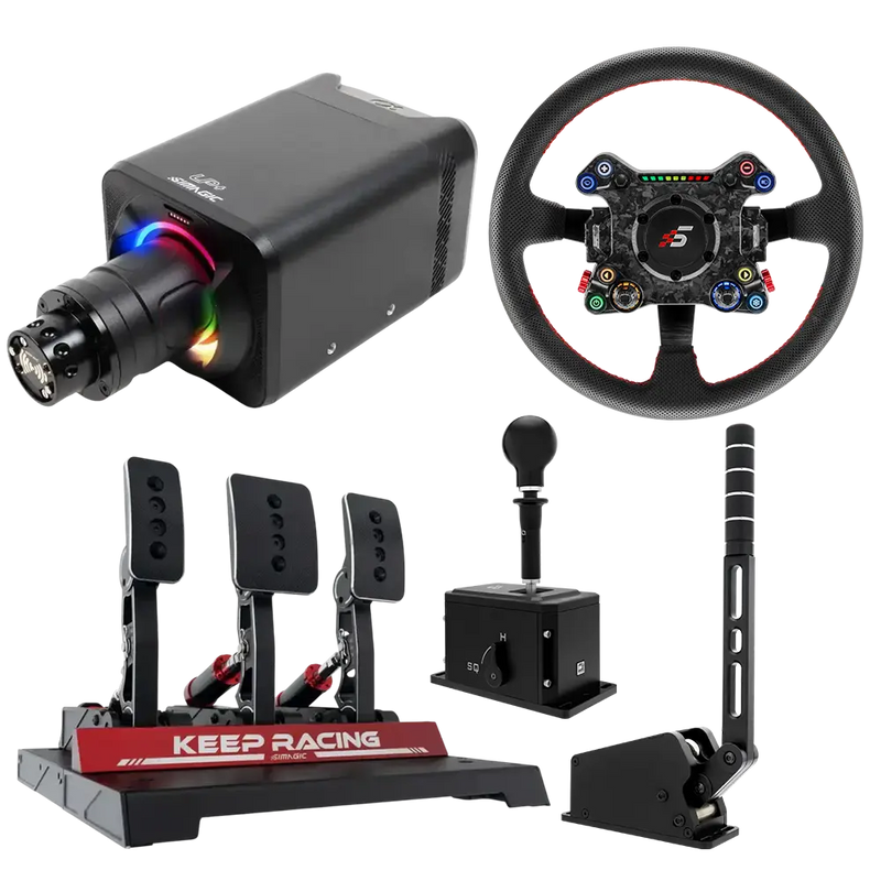 Simagic Rally Starter Bundle – 9Nm Direct Drive Simagic Simagic Wheel base + Wheel + Pedal Bundle + Shifter + Handbrake  Sim Race Webshop B.V.