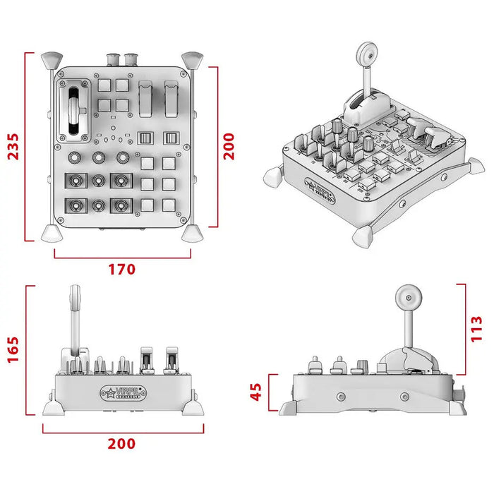 VIRPIL Controls Universal Control Panel #2 – RGB – 24 Inputs (Black) Virpil Controls