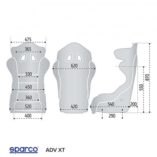 ADV XT FIBREGLASS SEAT - size