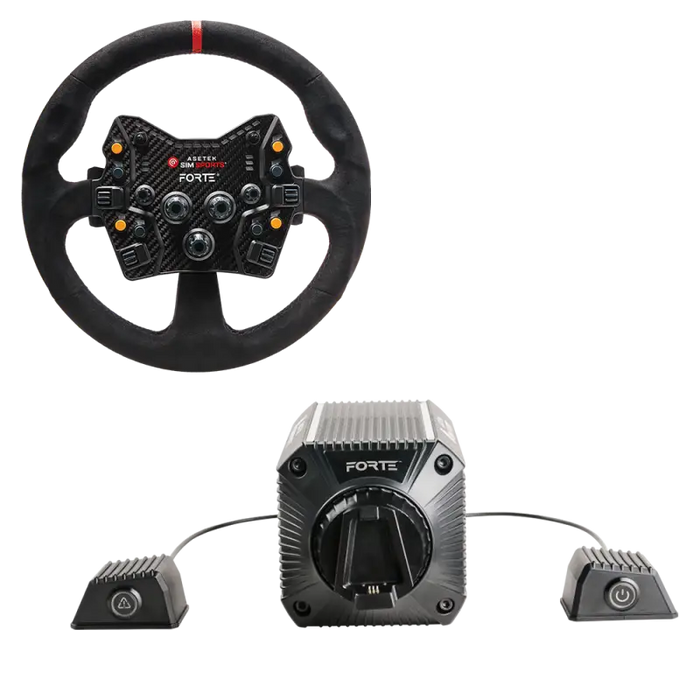 Asetek SimSports Forte 18NM Direct Drive GT Bundle - Alcantara