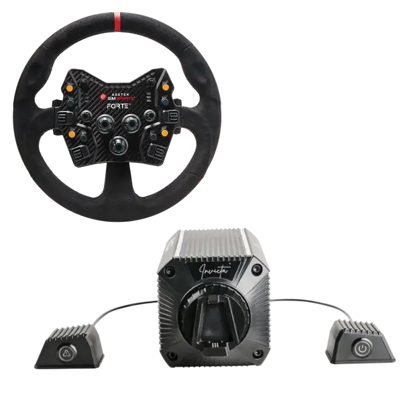Asetek invecta 27NM Direct Drive GT Bundle - GT Round Alcantara Wheel