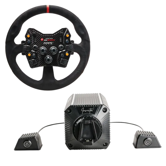 Asetek invecta 27NM Direct Drive GT Bundle - GT Round Alcantara Wheel