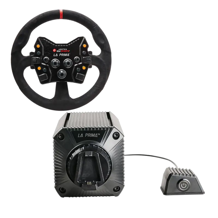 Asetek La Prima 12NM Direct Drive - GT Bundle - GT Closed Round Comfort Plus Wheel Black Alcantara