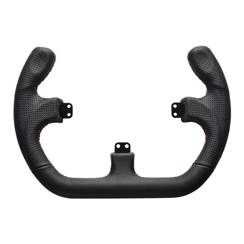 ASETEK OPEN D BLACK LEATHER RIM - front view