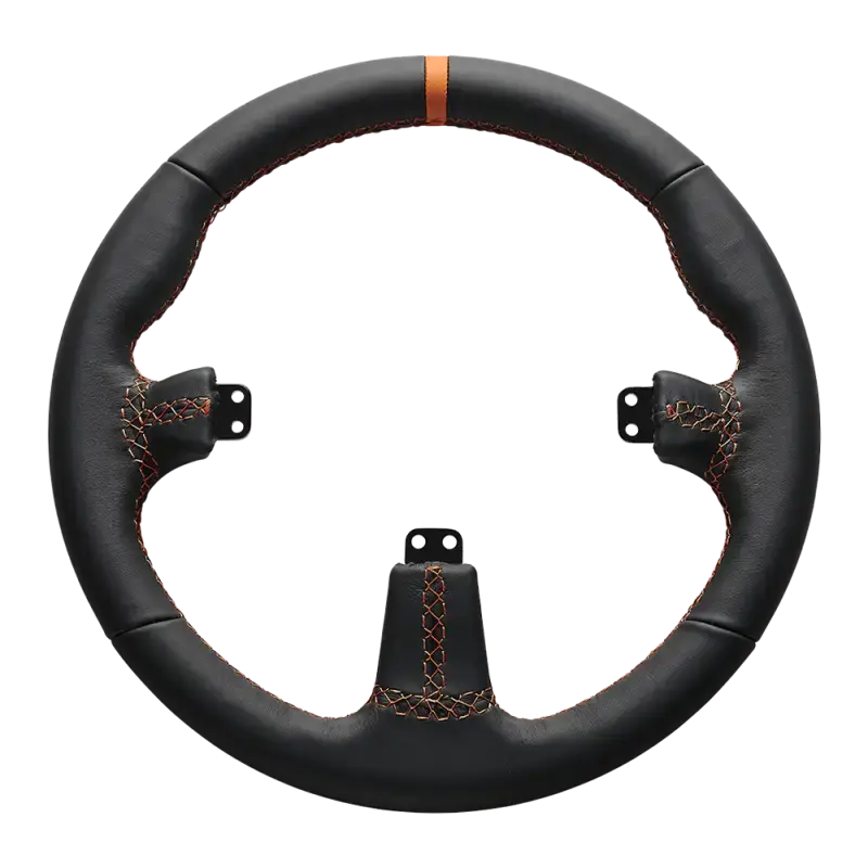 ASETEK ROUND BLACK LEATHER RIM - back view
