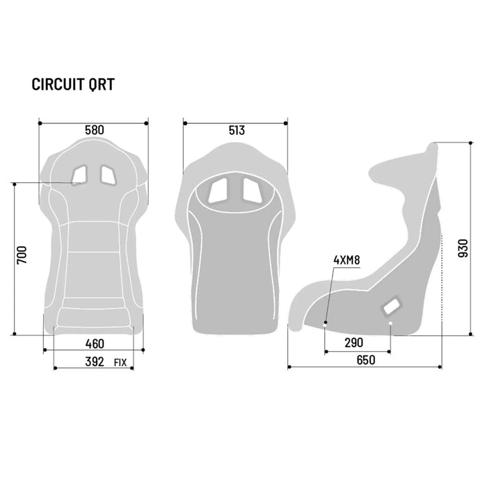 Sparco Circuit I/II QRT in vetroresina - Sedile a guscio - Nero