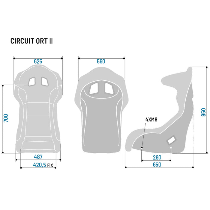 Sparco Circuit I/II QRT in vetroresina - Sedile a guscio - Nero