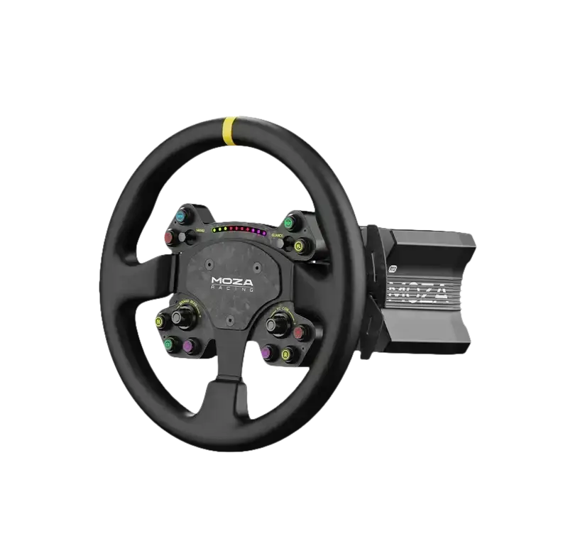 Moza Racing R12 Direct Drive Wheel Base V2 + RS V2 Steering Wheel Leather – Bundle Wheel base + wheel