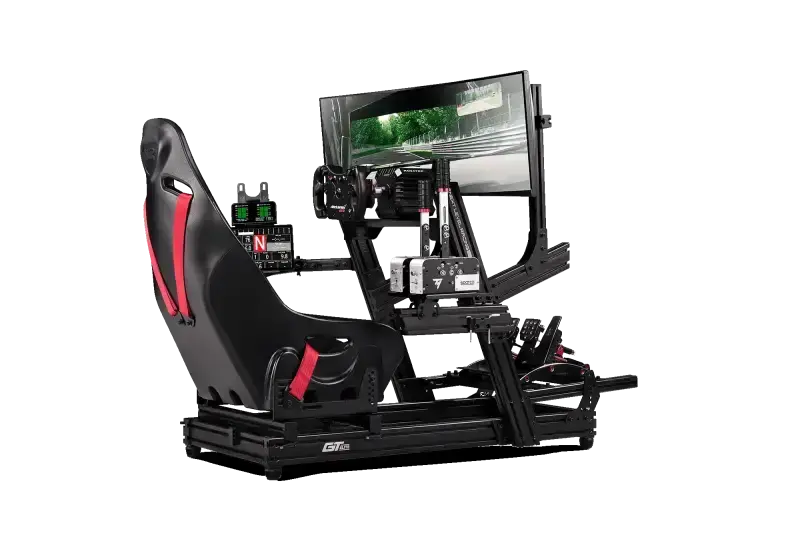 NEXT LEVEL RACING - ELITE DIRECT MONITOR MOUNT – BLACK EDITION - Mounted on a GT Elite