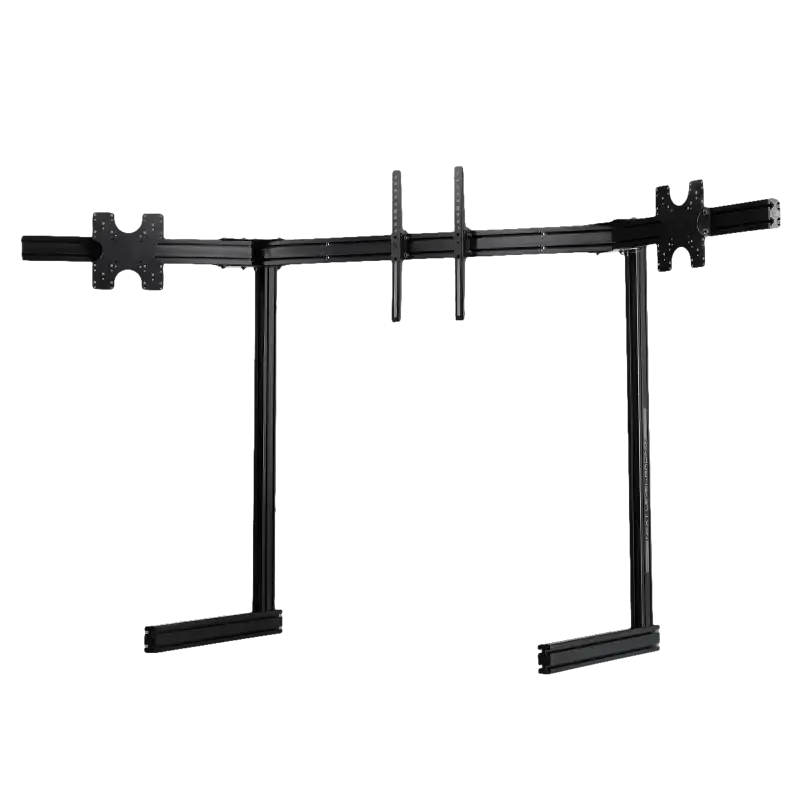 NEXT LEVEL RACING ELITE FREE STANDING TRIPLE MONITOR STAND - BLACK EDITION - side
