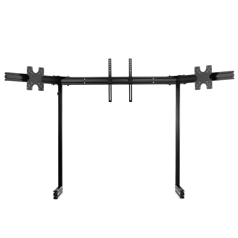 NEXT LEVEL RACING ELITE FREE STANDING TRIPLE MONITOR STAND - BLACK EDITION - Front