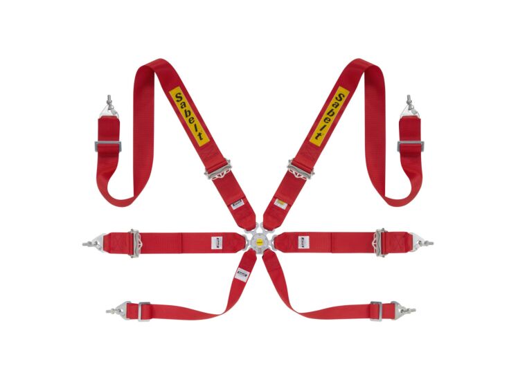 Sabelt Silver Rally 3x3 6-Point Racing Harness – Red – photo 5