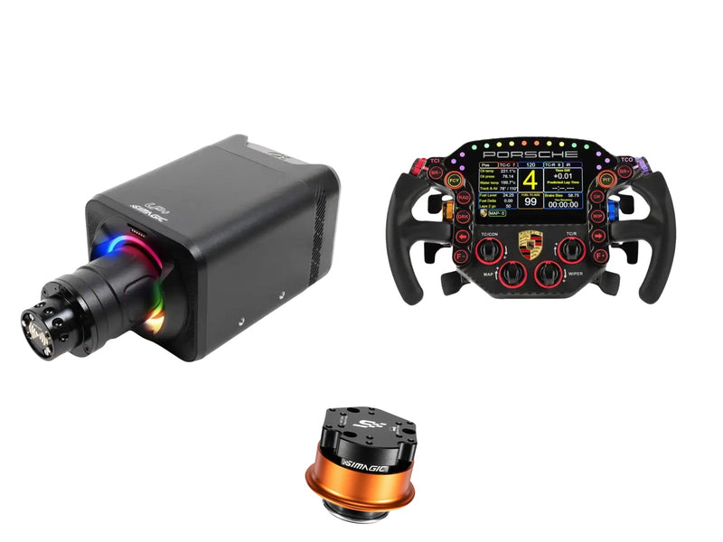 Simagic Alpha EVO Sport 9 Nm + Grid Engineering Steering Wheel + QR-A Bundle — Grid Engineering Porsche 911 RSR Steering Wheel