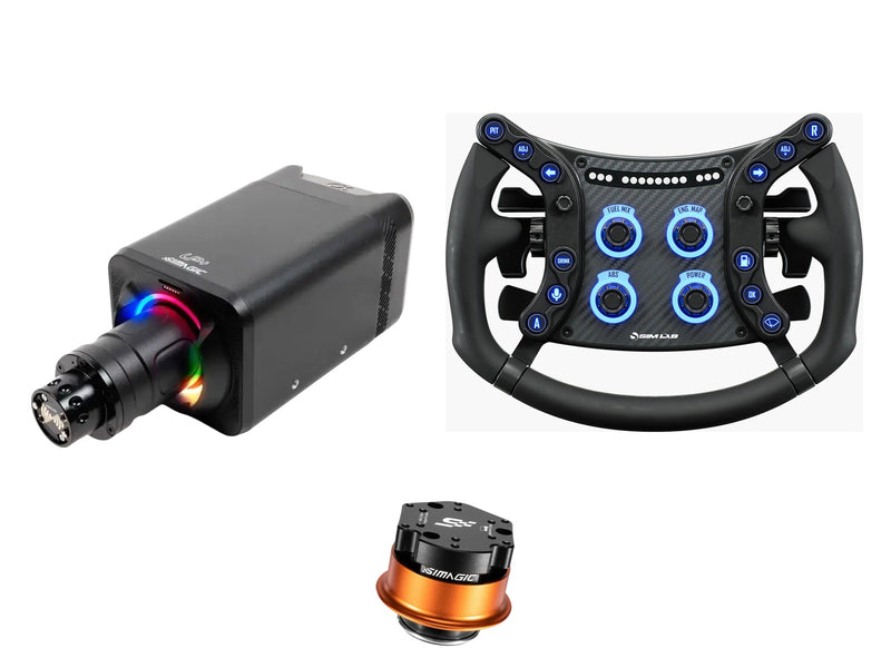 Simagic Alpha EVO 12 Nm + Sim-Lab Steering Wheel + QR-A Bundle — Sim-Lab GTSL Pro Sim Racing Steering Wheel