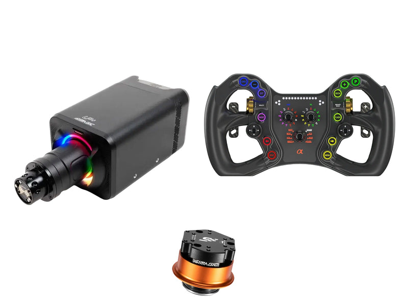 Simagic Alpha EVO 12 Nm + Bavarian Sim Tec Steering Wheel + QR-A Bundle — Bavarian Sim Tec ALPHA Sim Steering Wheel — Standard (Shifter Only)