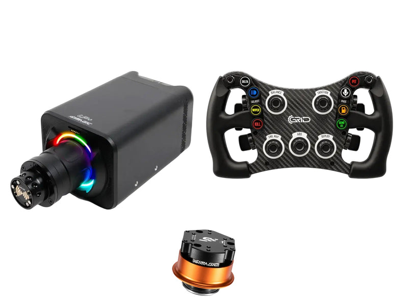 Simagic Alpha EVO Pro 18 Nm + Grid Engineering Steering Wheel + QR-A Bundle — GRID Engineering - MPX V2 Sim Racing Steering Wheel