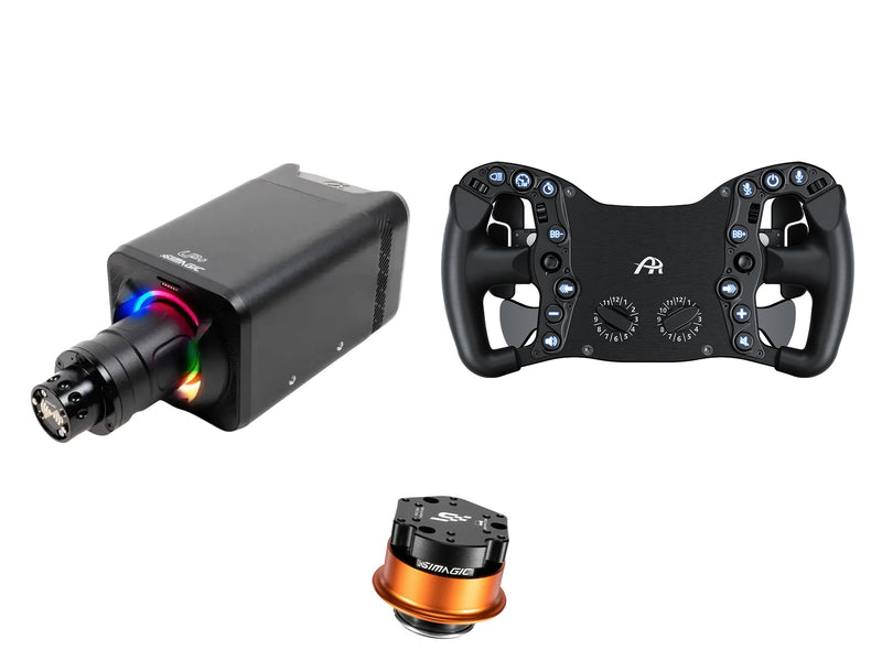 Simagic Alpha EVO 12 Nm + Ascher Racing Steering Wheel + QR-A Bundle — Ascher Racing McLaren Artura Pro USB Black Edition