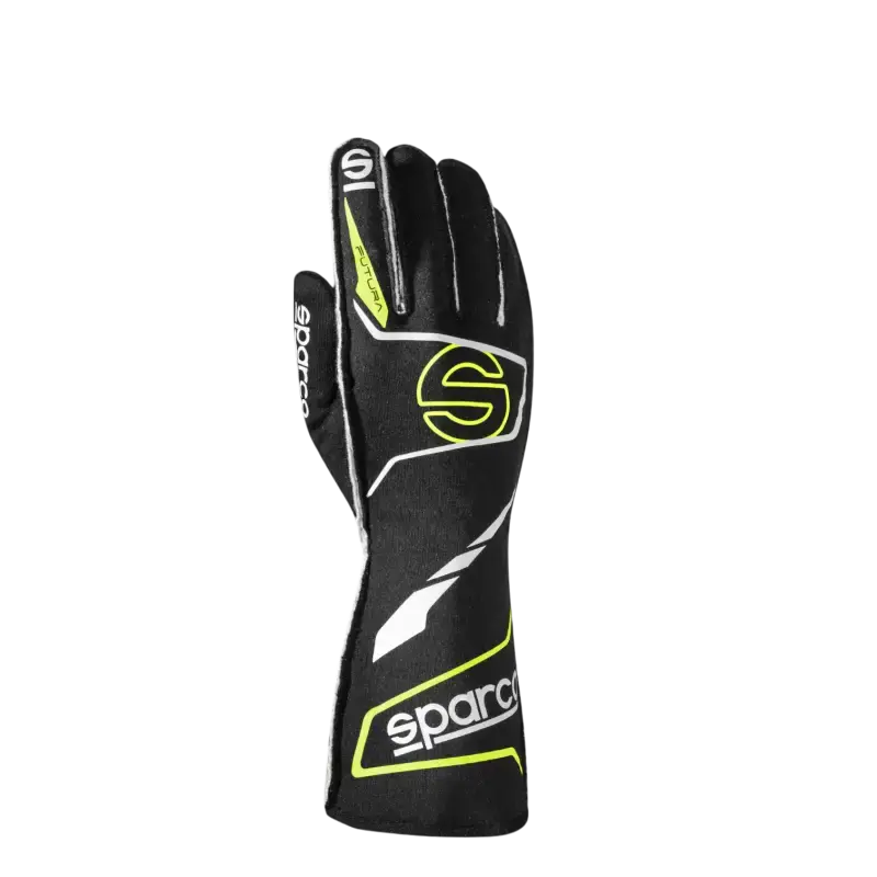 SPARCO FUTURA GLOVES - Black / Fluo Yellow / 8 - Racing Gloves