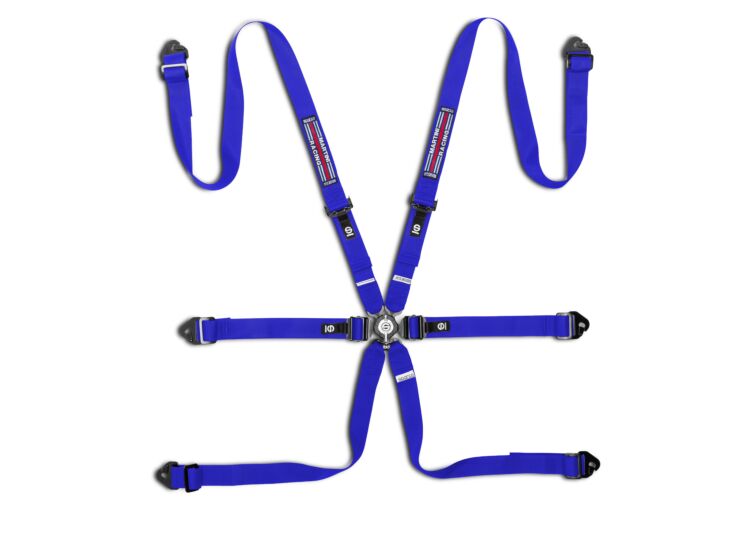 Sparco Martini Racing Competition H-2 Steel Pull-Down 6-Point Harness – Blue – photo 3