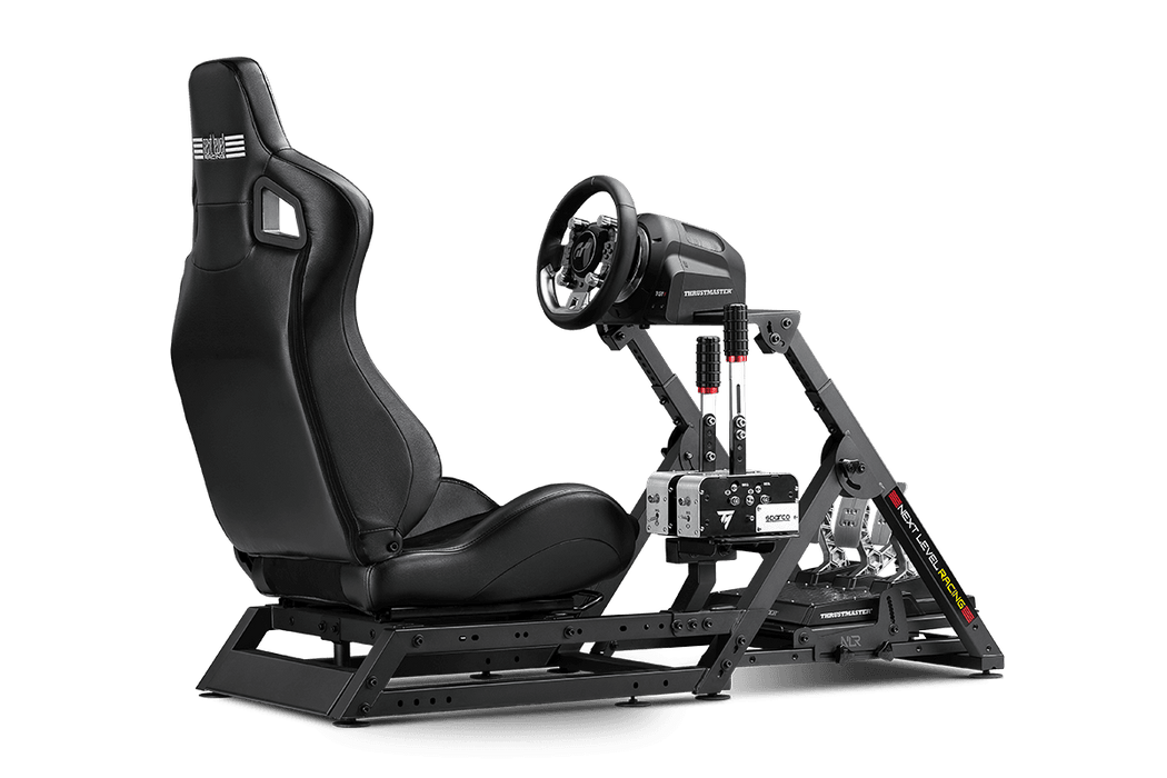 Next Level Racing WHEEL STAND 2.0 - Thrustmaster T-GT 2 + GT track seat add-on